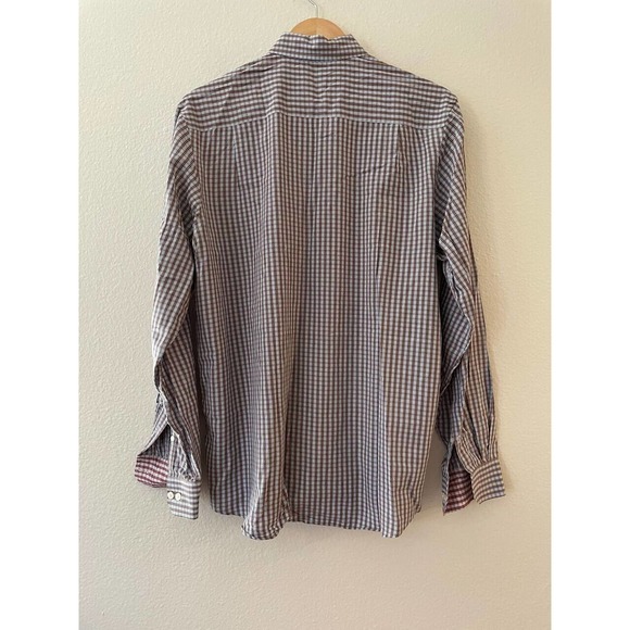 Joseph Abboud Size L Men's Plaid Button Down Shirt Flip Cuff Long Sleeve - Picture 3 of 10